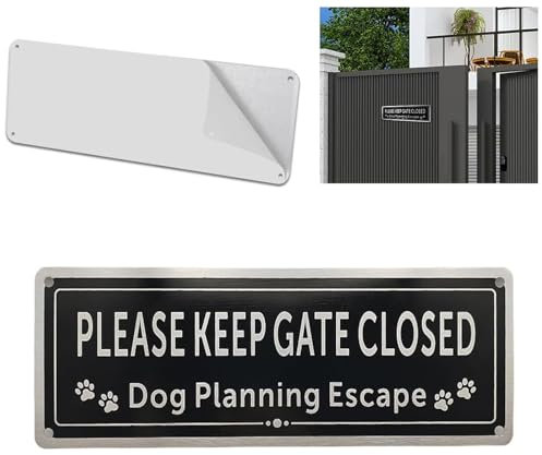 dinghaole Please Keep Gate Closed pour Chiens de Garde, Panneau pour Chiens, Veuillez Fermer le Portail Panneaux Faciles à Installer et à Lire, Utilisation Intérieure/Extérieure