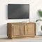 Pangshiyuan Meuble TV en bois - Chêne artisan - 2 portes coulissantes - Espace de rangement - Meuble TV - 80 x 35 x 45 cm