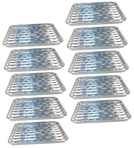 ULTECHNOVO 10pcs Disposable BBQ Foil Trays Pans for Cooking Heat Store for Barbecue Picnic Party
