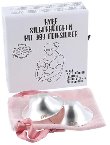 HYPF Silberhütchen/Stillhütchen 999 Silber (Trilaminat) - (mittel - 5,5x1,8cm)