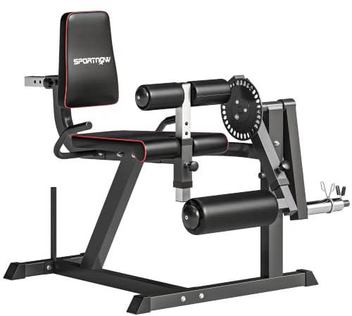 SPORTNOW Machine d'extension de jambe Étirement des Jambes Acier Noir | Capacité 120 kg, Multifonction Équipement Banc de Musculation pour Gym, Entraînement Hanches, Cuisses et Bas du Corps