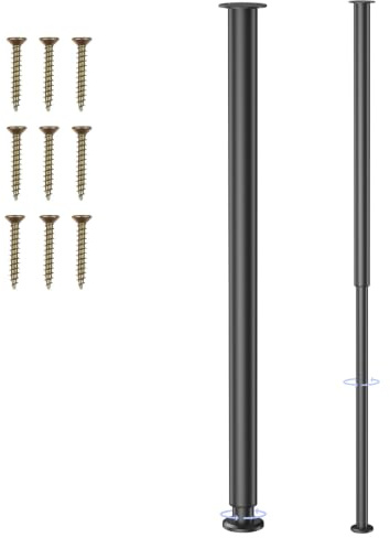 Luabue 2 Pièces Pieds de Meubles Réglables Métal 71-110cm Rond