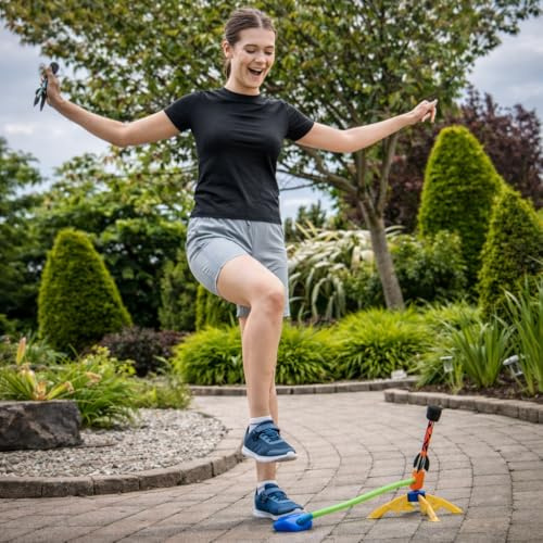 Air Powered Jokolo Rocket Launcher Toy for Kids – Outdoor Foam Rocket Launcher Set with Foot Pump, Tripod Stand & 3 Foam Rockets – Blast Up to 90 FT – STEM Outdoor Toy for Boys & Girls.