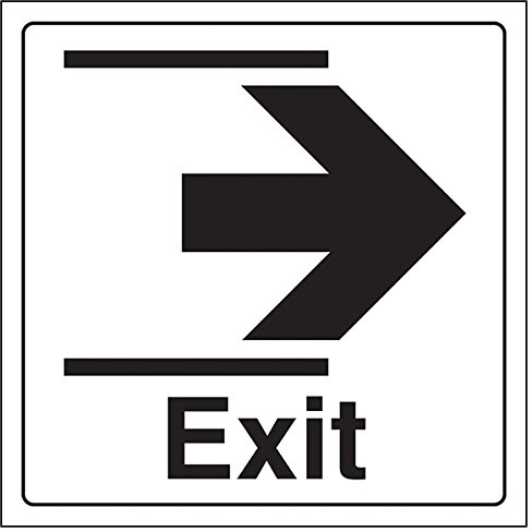 VSafety Lot de 3 panneaux de signalisation Sortie/Slide Droit, 150mm x 150mm, 3
