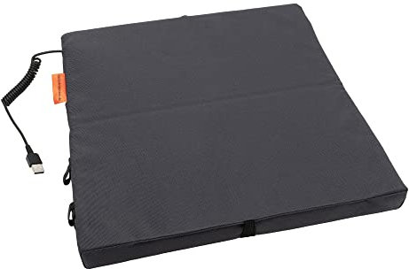 Bumfire Sitzkissen Beheizbar & Faltbar - Akku Heizkissen Kabellos mit USB Anschluss - Elektrisch Beheizbare Wärmekissen Sitzauflage, Camping, Rollstuhl, Outdoor Kissen - Anthrazit - 35x35 cm…