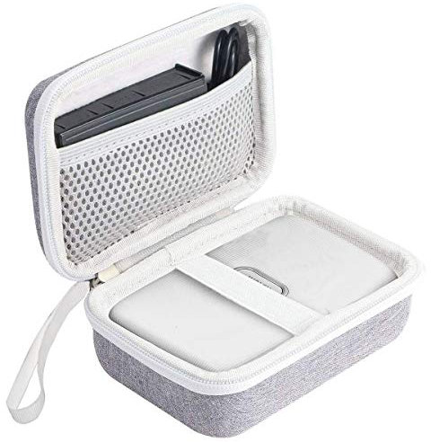 Khanka Hard Case for Fujifilm instax Mini Link Smartphone Portable Printer.Fits Film Photo Paper and Cables.(Gray&White)