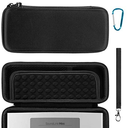 Linkidea Speaker Carrying Case Compatible with Bose Soundlink Mini 1 & 2 (I and II Gen) Case, Protective Hard Shell Travel Bag with Cable Charger Storage (Black)
