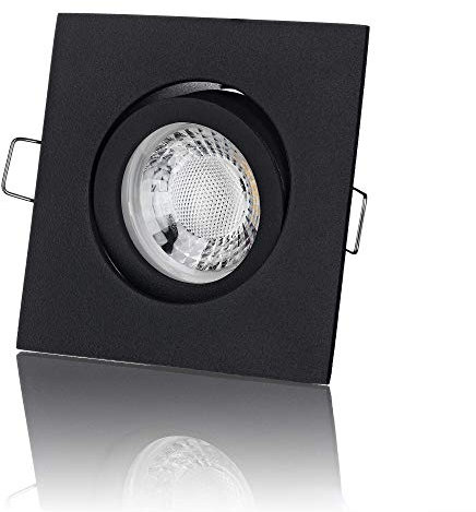 lambado® Premium LED Spot 230V Schwarz - Hell & Sparsam inkl. 5W GU10 Strahler neutralweiß - Moderne Beleuchtung durch zeitlose Einbaustrahler/Deckenstrahler