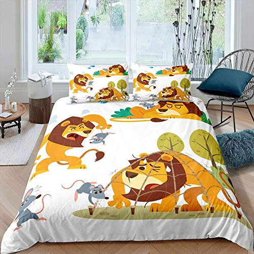 Spiel mit der Maus Bettwäsche-Set Sehr schön. Bettwäsche Set 135x200cm Animation Cartoon Betten Set für Kinder Jungen Mädchen Teenager 2St.Reißverschluss Mikrofaser