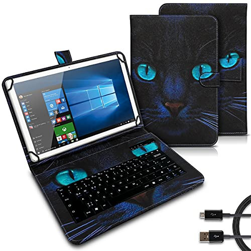 UC-Express Tablet Tasche kompatibel mit Blackview Tab 16 15 13 12 11 10 Pro 9 8 8E Tastatur Hülle Bluetooth Keyboard Case QWERTZ Standfunktion Cover, Motiv:Motiv 2