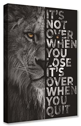 Inspirierender Unternehmer, Wandkunst, motivierendes Poster, schwarz-weißer Löwen, Tierbild, Zitate, Büro, Wanddekoration für Wohnzimmer, Schlafzimmer, Badezimmer, Dekoration, rustikaler gerahmter