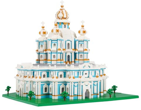 LULUFUN Smolny-Kathedrale-Baustein-Set, weltberühmtes Architektur-Modell-Spielzeug, Mini-Baustein-Bausatz für Bastler, Geschenk für Erwachsene und Kinder, 3737 Stücke