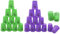 Erlsig 24 Pack Sports Stacking Cups, Quick Stack Cups Set Training Game Challenge Competition Party Toy for Travel Party Challenge Competition (Green+Purple )