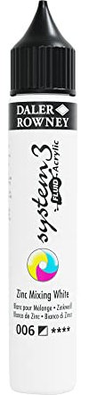 Daler Rowney System 3 Fluid Acrylic - 29.5ml Zinc Mix White