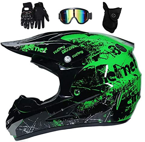Casque De Moto Casques De Cross, Casque De Motocross Intégral, Casque Cycliste Pour Enfants, Casques Intégraux AVT MX Casques Moto De Cross Enfants Quad Bike Vélo De Montagne