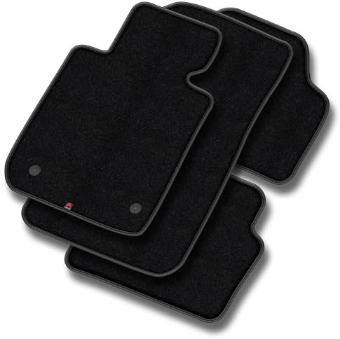 MatsMore Autoteppiche Automatten Velours Fussmatten passt für BMW 3er E46 1998-2004 - Premium, Leder, Schwarz fußmatten Auto - Erleben Sie neuen Fahrkomfort mit einem Velours- Auto fußmatten Satz fü