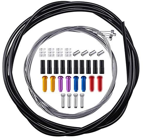 Shifter Cable Set, 4 PCS Bike Cable Shifter Cable, 1 Set Bicycle Change Cable Kit, Including 30 PCS Complete Inner Replacement, for Mountain Bike, Road Bike, Folding Bike