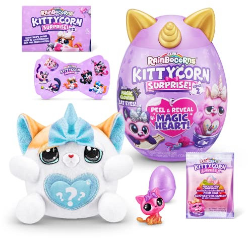 Rainbocorns Kittycorn Surprise Serie 7, exotische Katze – Plüsch zum Sammeln – 10 Überraschungen zum Auspacken, Schälen und Enthüllen von Herzen, Aufkleber, ab 3 Jahren (exotische Katze)