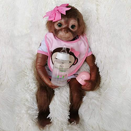 MAIDEDOLL Bambola realistica a forma di scimmia rinata, realizzata a mano, in morbido silicone, 50,8 cm