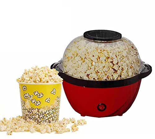 Palomitero, 2.5L, 450W Máquina de Palomitas Aceite Caliente con Revestimiento Antiadherente y Plato de Calentamiento Extraíble, Saludable y Sin Calorías, Fácil de Limpiar, Noche de Cine y Navidad