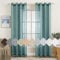 MIULEE 2er Set Voile Vorhang Sheer Leinenvorhang mit Ösen Transparente Leinen Optik Gardine Ösenschal Wohnzimmer Fensterschal Lichtdurchlässig Dekoschal Schlafzimmer 140x280cm (B x H) Staubiges Blau