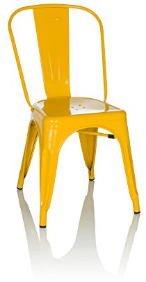 hjh OFFICE Bistrostuhl VANTAGGIO Comfort Metall Gelb Stuhl im Industry-Design, stapelbar, 645091