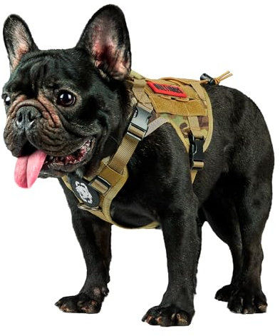 OneTigris Hundegeschirr, FIRE WATCHER Taktische Geschirr Sicherheitsgeschirr Hunde Hundeweste mit 1 Griffe und 2 D-Ring 1000D Nylon (XXS, Mehrfarbig)