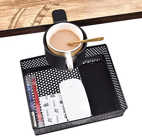 2 In 1 Desk Cup Holder, Hidden Under Desk Drawer Anti Spill, 360° Rotary Clip On Cup Holder