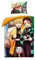 Bettwäsche Demon Slayer, wendbarer Bettbezug 140 x 200 cm + Kissenbezug, 100 % Baumwolle, mit Tanjirō Kamado und Zenitsu Agatsuma