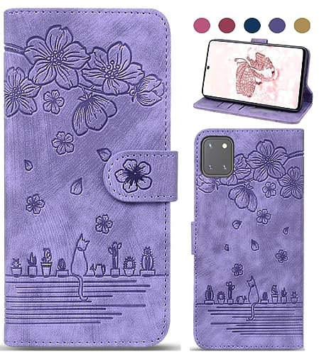 Bxithnr Handyhülle für Samsung Galaxy A81 / M60S / Note 10 Lite Hülle, Leder Handy Tasche Klapphülle Brieftasche Magnetverschluss Flipcase Cover mit [Standfunction] [Kartenfach] - Lila