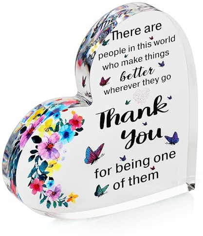 VELENTI Appreciation Gifts for Women, Acrylic Heart Keepsake Thank You Gift - Cute Thank You Gifts For Women - Novelty Female Colleague, Boss, Volunteer, Nurse, Doctor Manager, Director, Teacher Gift
