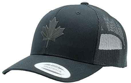 TP THE PRIDE Canada Hat Premium 3D Patch Trucker Hat Snapback Cap Teilweise Made in USA mit Importware, Ca6606bk-bkmaple, Einheitsgre