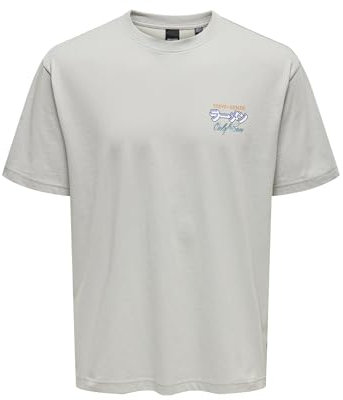 ONLY & SONS Herren Onskeane RLX Printed Tee Ss24 T-Shirt, Mirage Gray, M EU