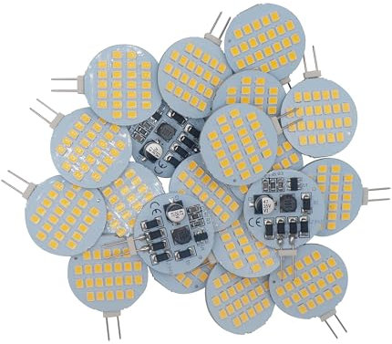 GRV G4 24-2835 SMD LED-Lampe Superhelle,12V AC/DC 260lm 120° Grad (rund) warmweiß Ersatz für 20W Glühlampen,LED G4 klein Leuchtmittel Birne Licht für Wohnmobil, Kabinett Dome Licht,Pack von 20