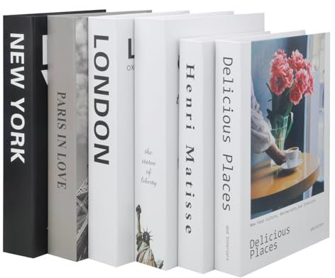 6 Pezzi Libro Decorativo Di Moda, Libri Decorativi per L'arredamento Della Casa, Libri Decorativi Moderni con Copertina Rigida, Libri da Esposizione per La Decorazione Del Soggiorno Moderno (A)