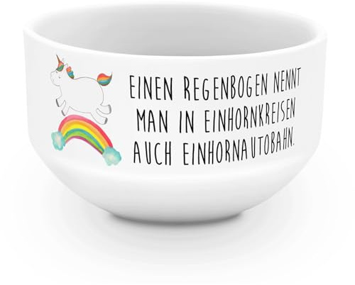 Mr. & Mrs. Panda schale Einhorn Regenbogen - Geschenk, schälchen, Einhornpower, Obstschale, Erwachsenwerden, reisschale, Glitzer, Müslischale Lustig, salatschälchen, Unicorn