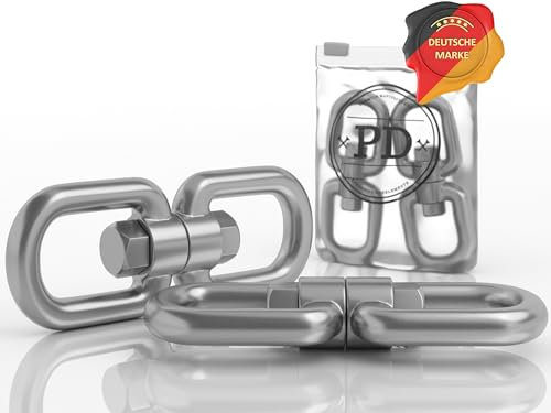 PD® Drehwirbel Edelstahl 16mm (Öse-Öse) | Wirbelschäkel aus rostfreiem Edelstahl A4 | Universelle Schäkel Edelstahl mit Drehgelenk für Garten, Boot & Heim | Drehhaken Schekel Hochfest | 5 Stück