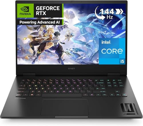 HP OMEN 16-wd0003sl Notebook, Intel Core i5-13420H, 16GB RAM DDR5, 512GB SSD PCIe NVMe, Display 16,1 FHD 144Hz IPS, Grafica Nvidia RTX 4050 6GB GDDR6, Wi-Fi 6, FreeDOS, Nero
