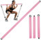 Topfinder Widerstandsbänder Stange, Tragbare Pilates Bar Trainingsstange Resistance Bands Bar für Fitnessbänder Krafttraining Yoga Fitnessgeräte für Zuhause (Rosa)