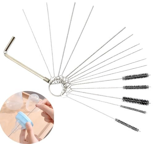 JYJLLM Carburetors Carbon Dirt Jet Remove Cleaner，15 Cleaning Needles and 1 Wrench，for Weedeater，Chainsaw，Motorcycle，Bottles, straws, pacifiers，Mechanical pipelines, etc，Multiple occasions