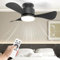 Orthland Ventilatore da Soffitto con Luce e Telecomando, 71cm Plafoniera Ventilatore da Soffitto Silenzioso con Reversibile Motore DC, Piccolo 3 Pale Ventola Soffitto con Luce per Camera da Letto
