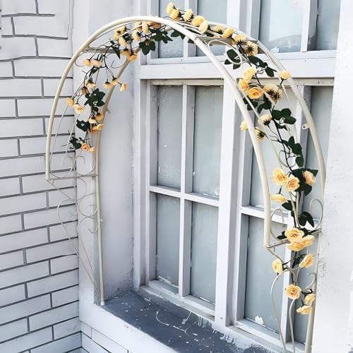 Gartenbogen Metall Rosenbogen halbrund Torbogen für die Wandmontage Rankhilfe für Kletterpflanzen Pergola für Fenster Türen Eingänge Dekorativ