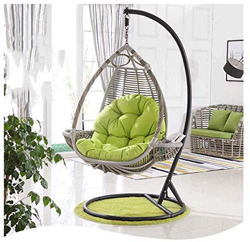 Schaukelstuhl-Kissen für Garten, Terrasse, Rattan-Schaukelstuhl, eiförmige Hängematte, Stuhlkissen für Outdoor/Innen-Möbeldekoration, Eierstuhl mit weichem Kissen für Komfort und Stil