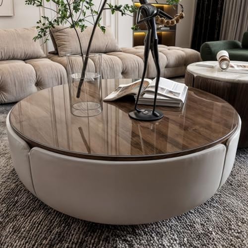 NURPELLE Runde transparente Tischfolie mit abgeschrägten Kanten, 2 mm dick - in verschiedenen Größen oder nach Maß erhältlich - durchsichtiger Tischschutz aus klarem PVC (Durchmesser 115 cm)