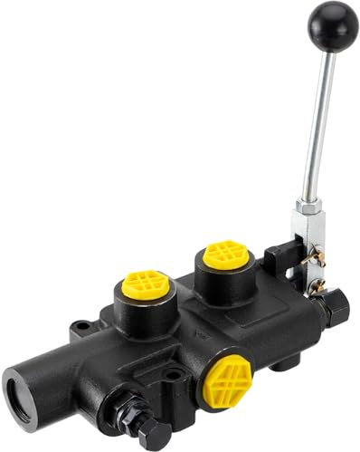 Racewill 1 Spool 25GPM Hydraulic Log Splitter Directional Control Valve, 3625 PSI (1/2 Work Ports) Hydraulic Loader Valve for Loaders, Small Tractors