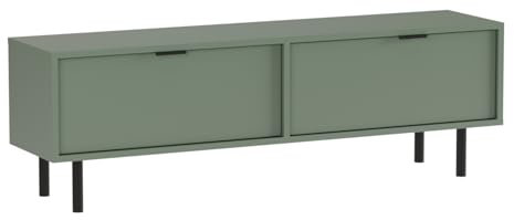 Wena Mobel TV Schrank 140cm Lang | Fernsehschrank mit 2 Türen | TV Lowboard mit Metallbeinen | TV Board | Fernseher Schrank | TV Unterschrank für Wohnzimmer (Salbei)