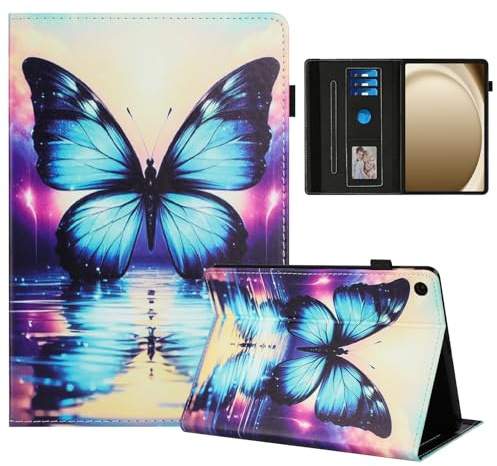 Rostsant Case for Samsung Galaxy Tab A9 Plus 11 Inch 2023: PU Leather Tablet Case with Stand, Card Slots, Shadow Butterfly Pattern - Unisex, Everyday Use