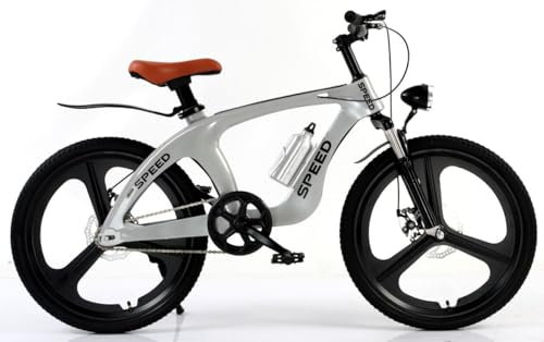 Elegant Kids Bike, 20” 22 24” Mountain Bike, Road Bike, Sport Bicycle, Elegant Design, Suspension, Magnesium Alloy Frame and Wheels, Dual Disc Brakes, Tool Kit, LED Headlight, 6 to 12 Years (24 Inch)