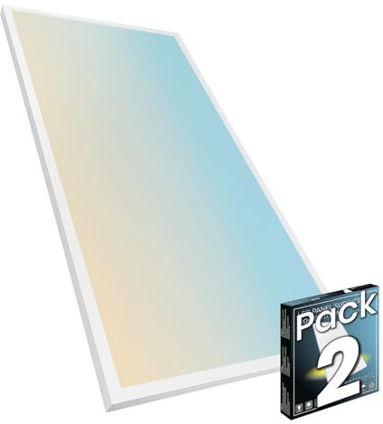 LED ATOMANT Packung mit 2 Oberfläche LED Deckenpanel 120x60cm 96W, CCT (Farbwahlschalter Warmweiß, Neutralweiß oder Kaltweiß), 11500 Lumen, Inklusive Treiber