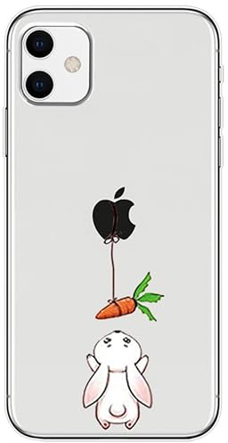 Einaily Hülle für iPhone 15 Case Crystal Clear Handyhülle Mode Chic Muster Ultra Dünn TPU Silikon Kaninchen Bumper Stoßfest Kratzfest Schutzhülle für iPhone 15 Slim Cover